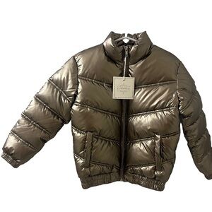 Creamie Girls Metallic Puffer Zip Jacket Size 8 New With Tag